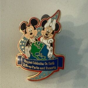 Rare Disney Happiest Celebration Pin with Mickey and Minnie
